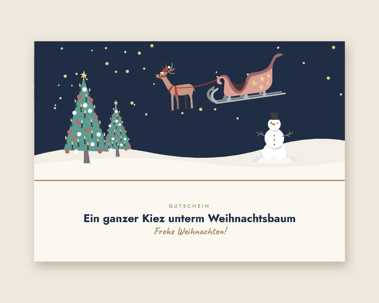 Gutscheinkarte Weihnachten: Ein ganzer Kiez unterm Weihnachtsbaum